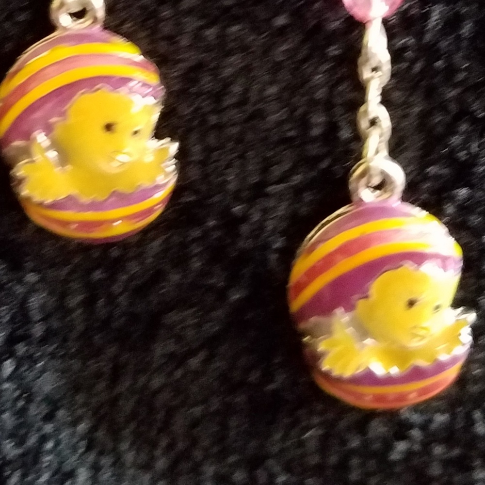Easter Egg Chick Earrings